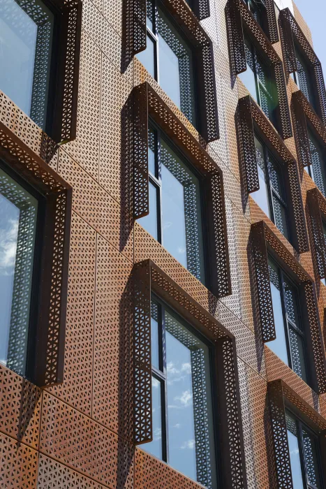 Corten facade detail at The Union in Oakland, Ca. 