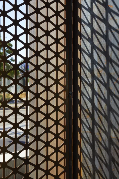 Corten gate detail at The Union in Oakland, Ca. 