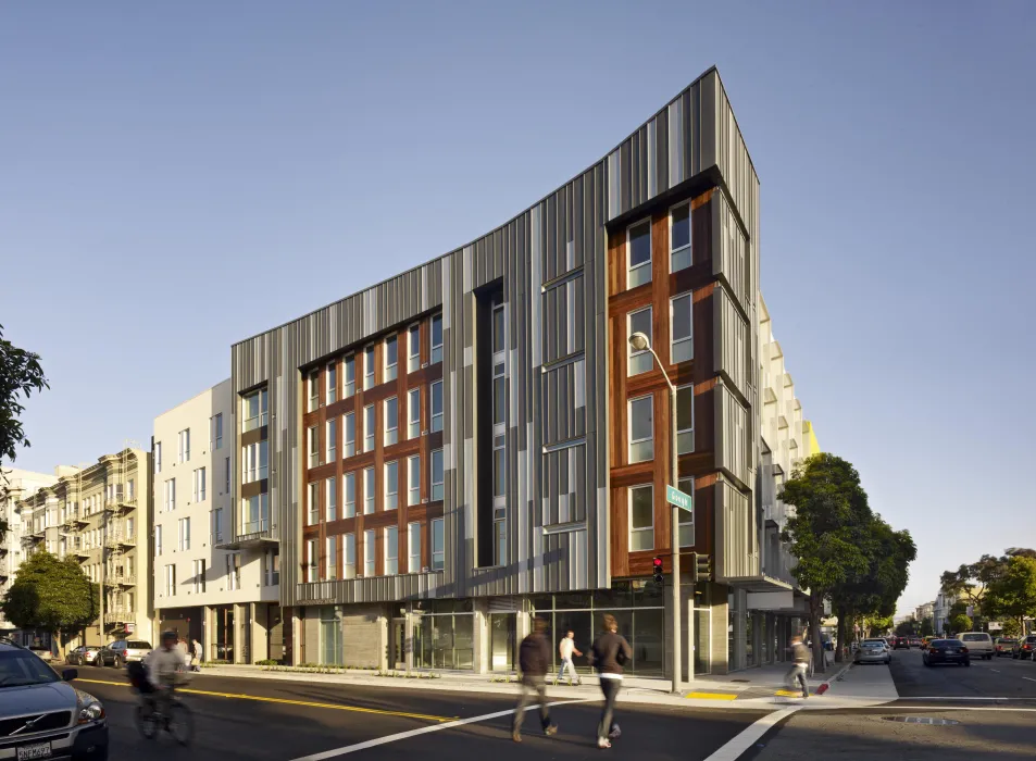 Corner bay of Richardson Apartments in San Francisco.