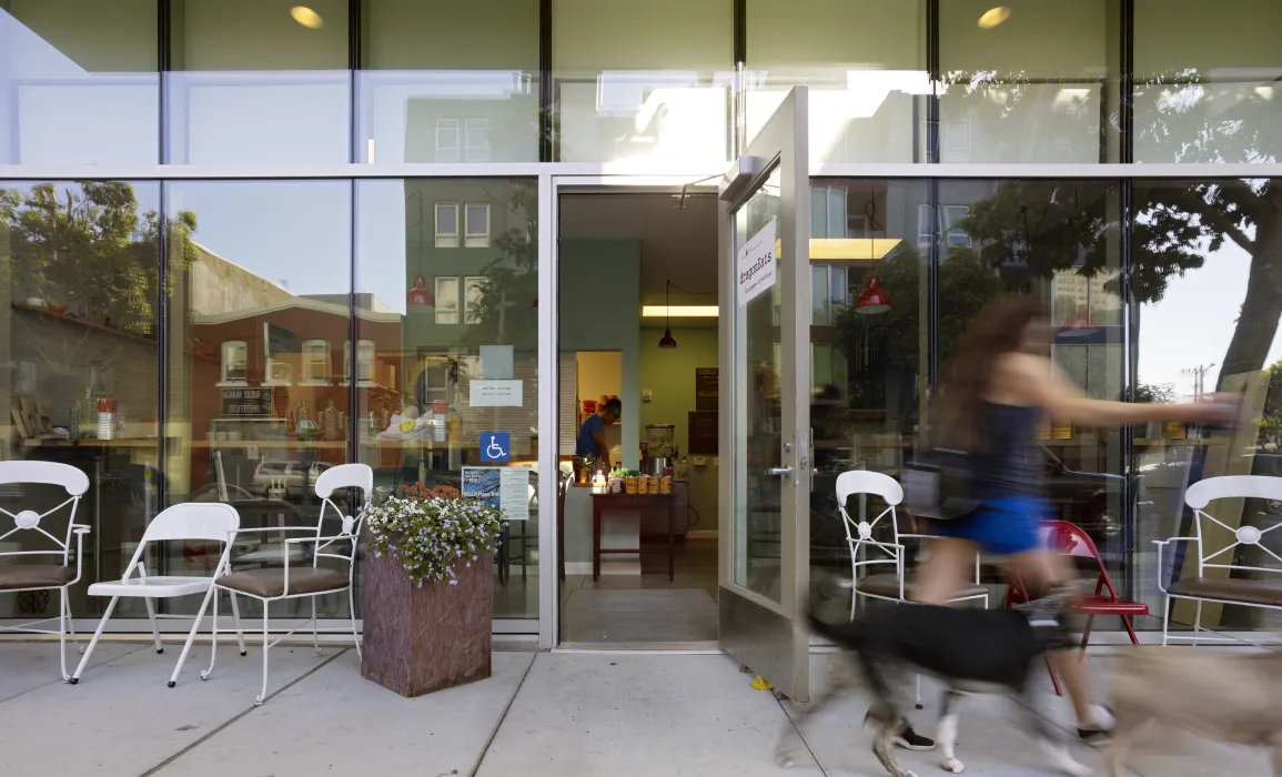 Retail spaces at Richardson Apartments in San Francisco.