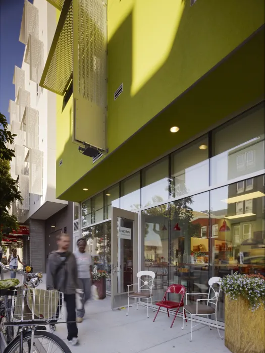 Retail spaces at Richardson Apartments in San Francisco.