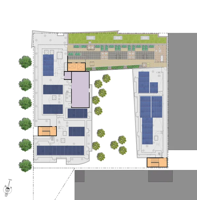 Roof plan for Richardson Apartments in San Francisco.