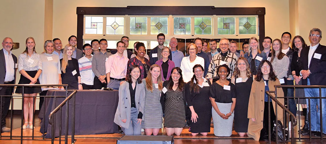 Group photo with David Baker and U.C. Berkeley students. 