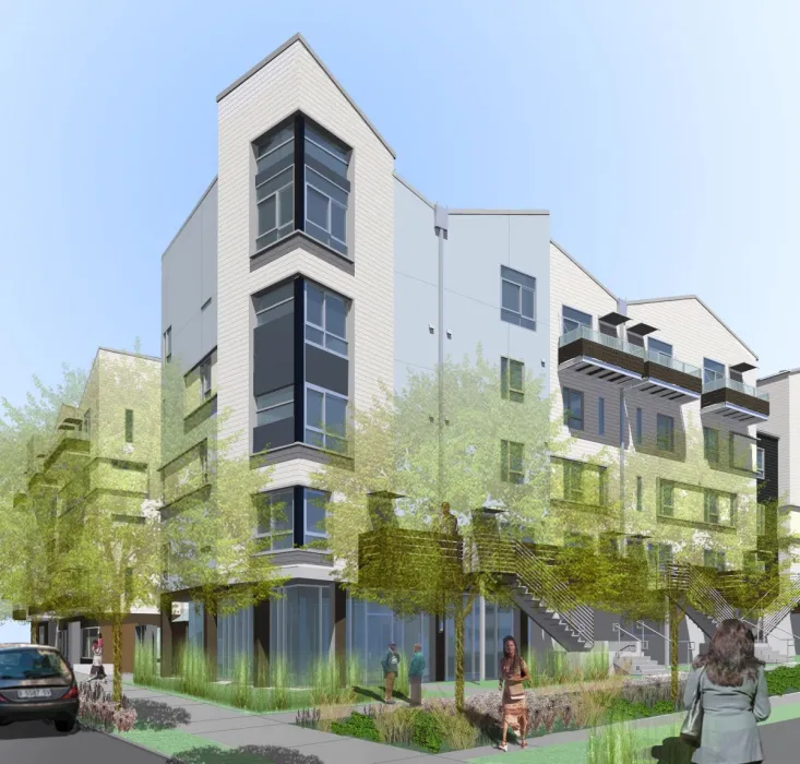 Exterior rendering of Armstrong Place in San Francisco.