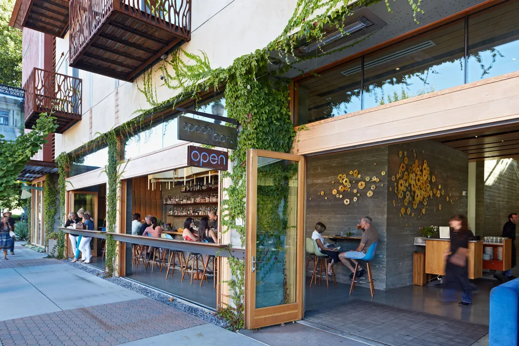 Exterior of Spoonbar at H2Hotel in Healdsburg, Ca.