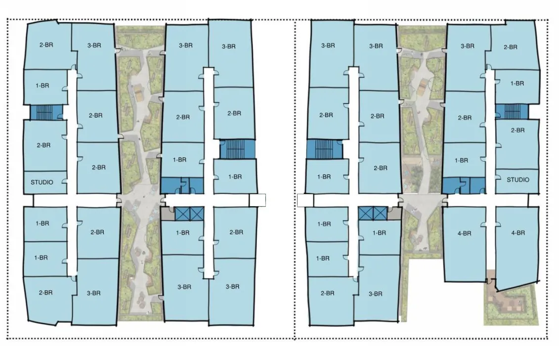 Level two presentation plan for Sunnydale Block 3 in San Francisco.