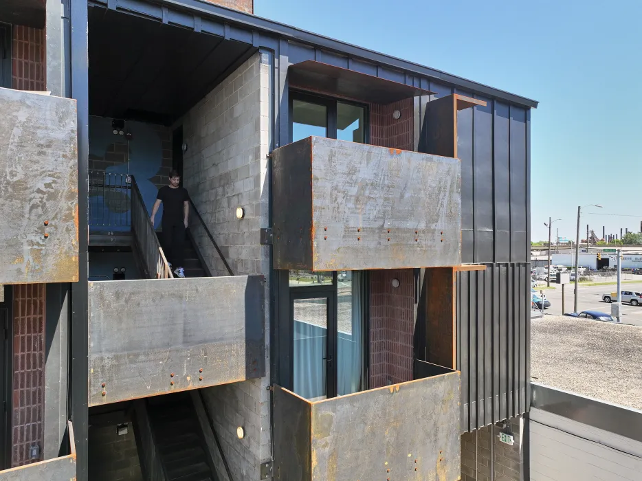 Exterior view of unit balconies at 2323 2nd Avenue South in Birmingham, Alabama.