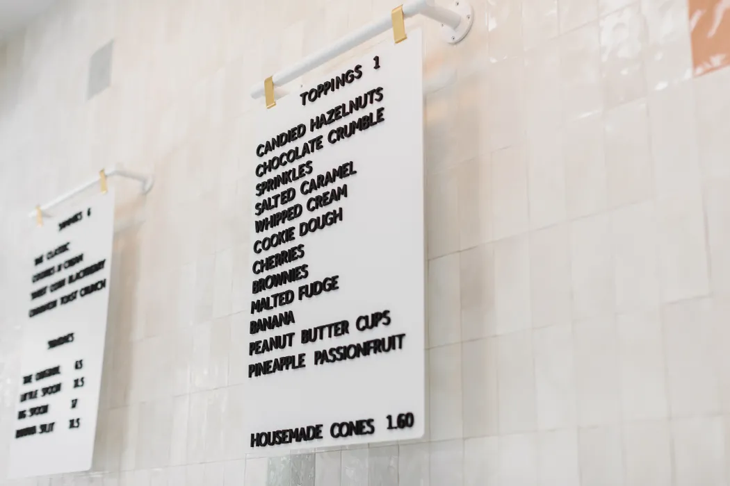 Interior view of the ice cream Big Spoon Creamery in Huntsville, Alabama.