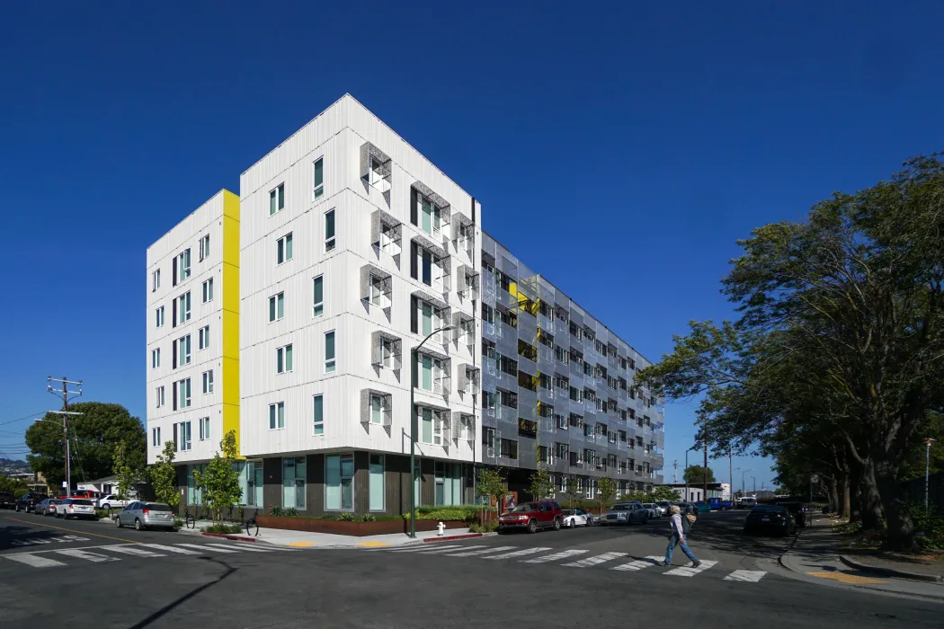 Exterior view of Coliseum Place in Oakland, California