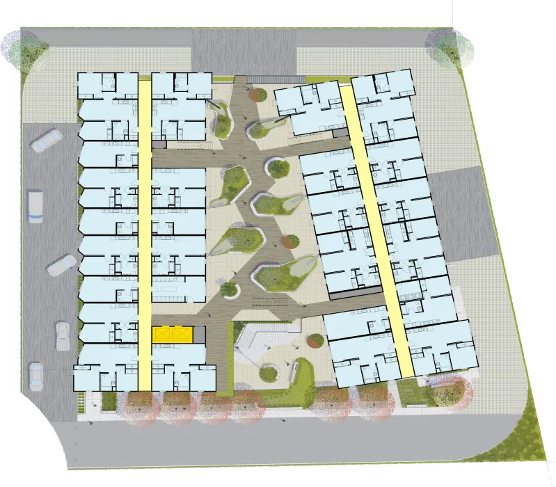 Second level site plan for 355 Sango Court in Milpitas, Ca.