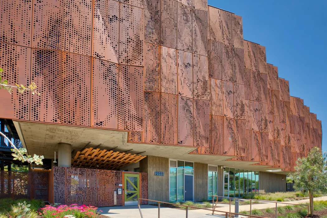 Exterior view of the entrance to Blue Oak Landing in Vallejo, California.