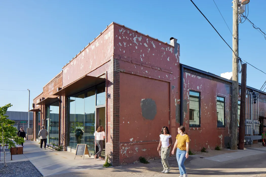 Exterior of the corner of the Bandsaw Building in Birmingham, Alabama.