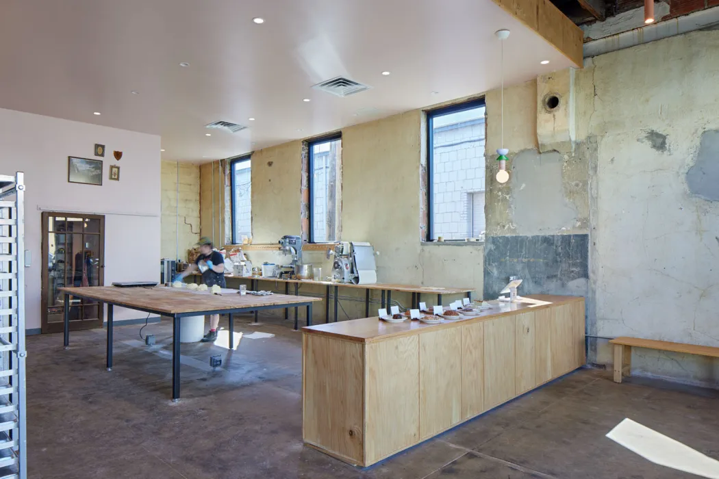 Interior of Last Call Bakery at the Bandsaw Building in Birmingham, Alabama.