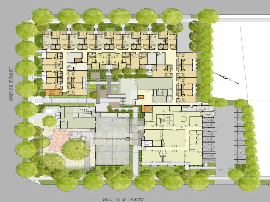 Site plan for Mabuhay Court and Northside Community Center in San Jose, Ca.