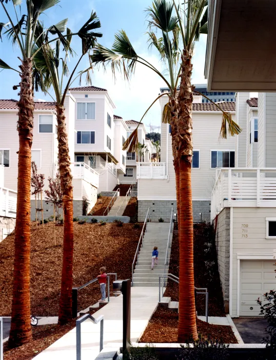 Exterior view of the cottage units at Parkview Commons in San Francisco.