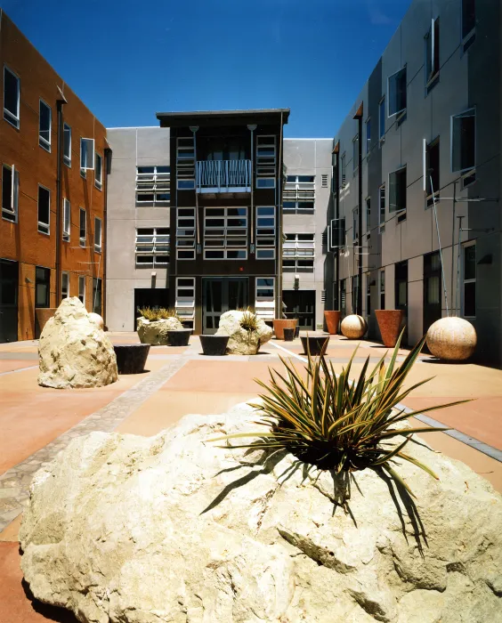 Main courtyard at Manville Hall in Berkeley, California.