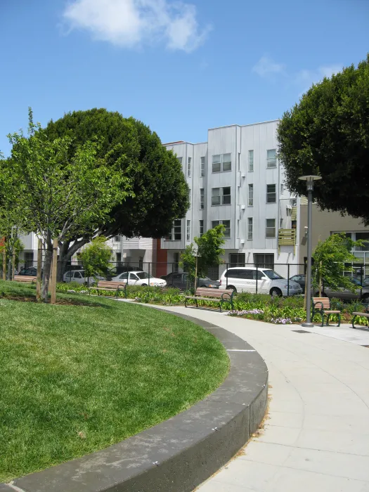 View of a park with Columbia Park in San Francisco. 