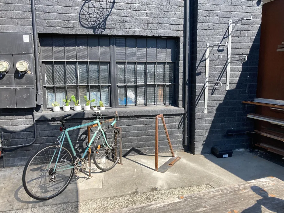 Bike parked in the courtyard of David Baker Architects Office in Oakland, California.