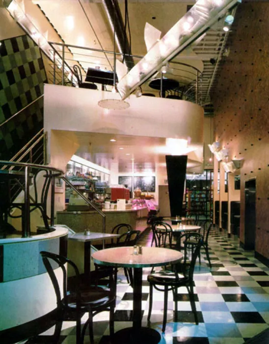 Interior view of Fred Cody Building & Cody's Cafe in Berkeley, California.
