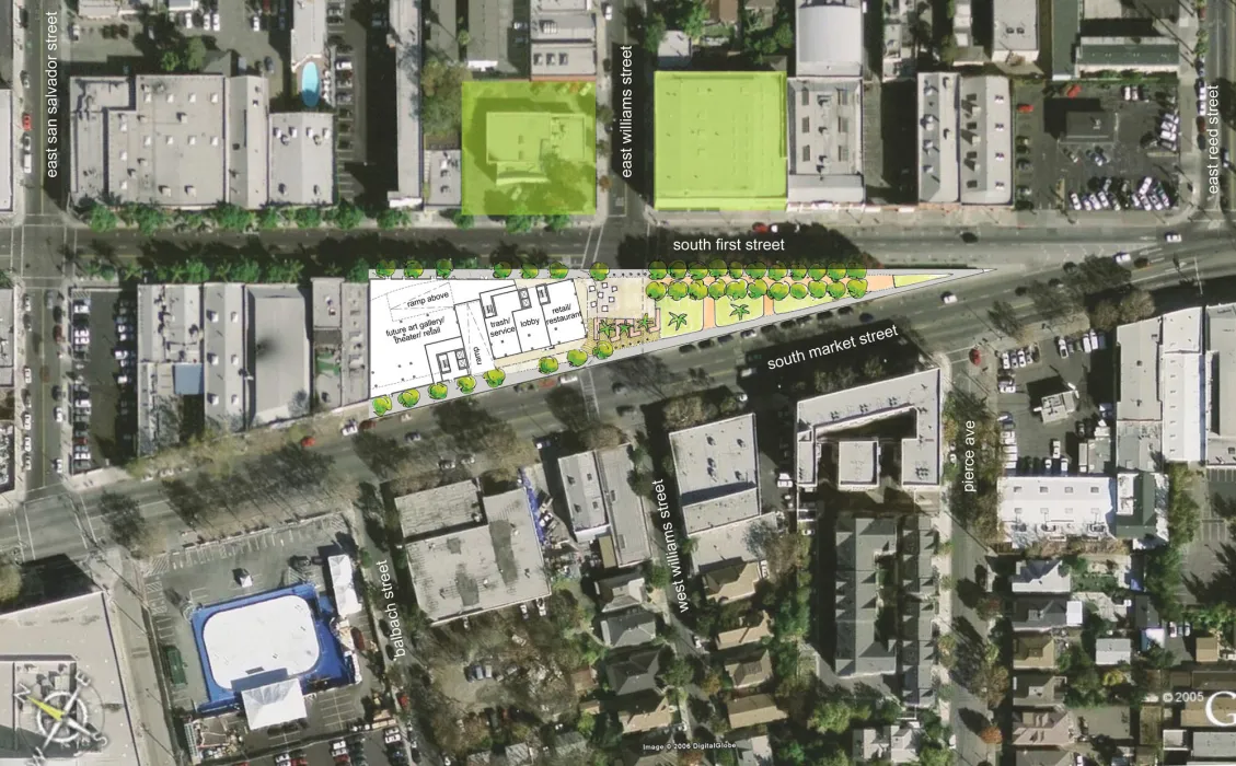 Aerial site plan for Market Gateway Tower.