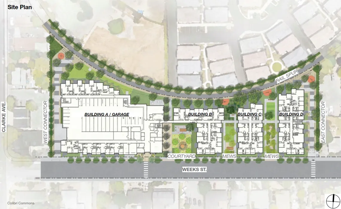 Site plan for Colibrí Commons in East Palo Alto, California.