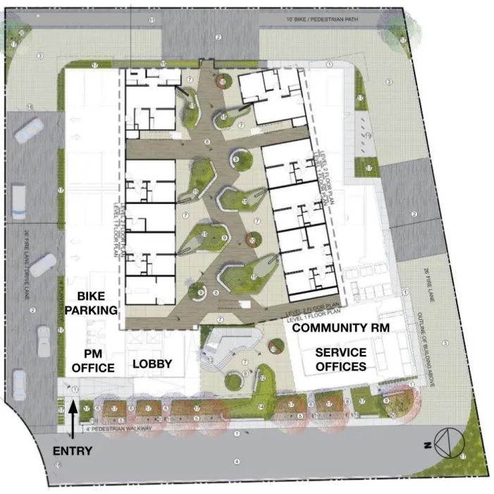 Level one site plan for 355 Sango Court in Milpitas, Ca.