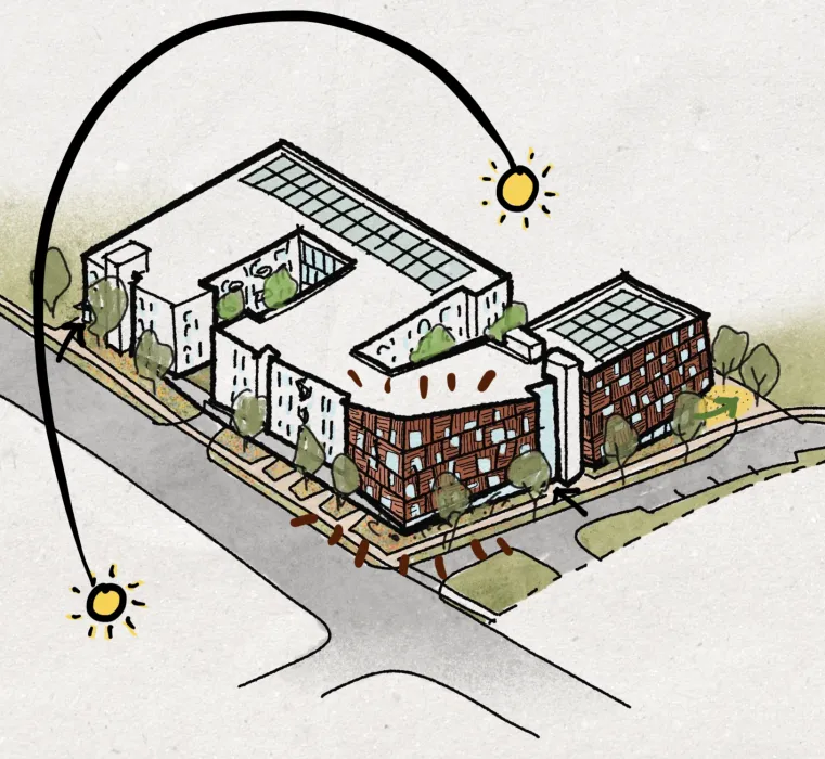 Site axon diagram for Mercury Courts in Nashville, Tennessee.