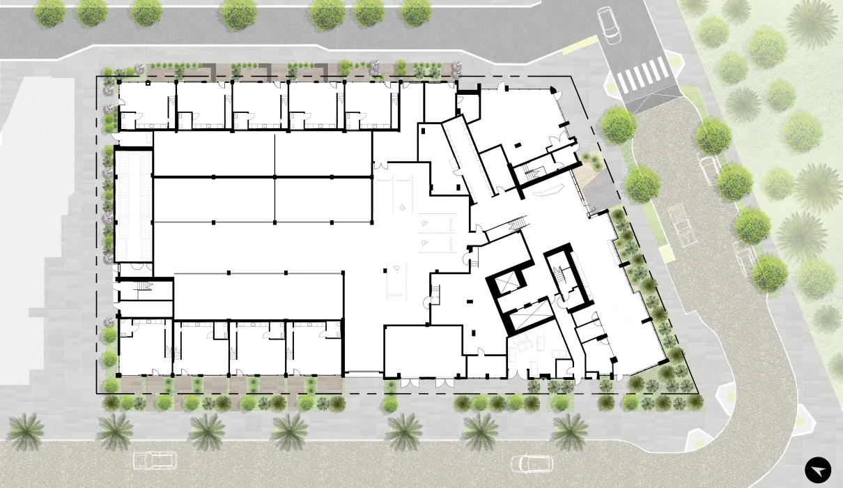 Level one site plan for Isle House in San Francisco. 