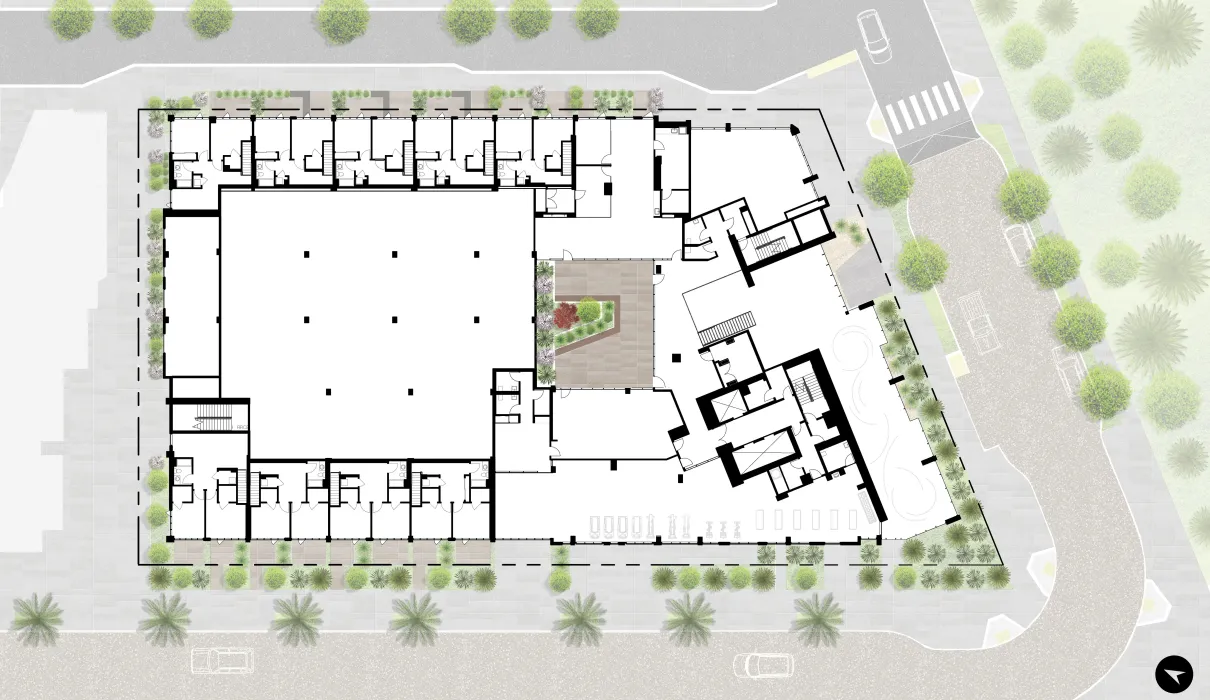 Level two site plan for Isle House in San Francisco. 