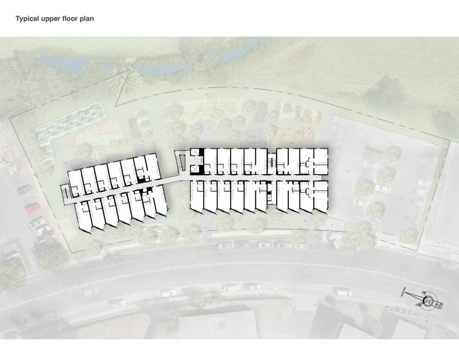 Upper-level site plan for Blue Oak Landing in Vallejo, California.