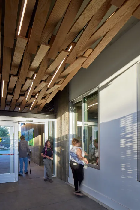 Interior view the entry lobby at Blue Oak Landing in Vallejo, California.