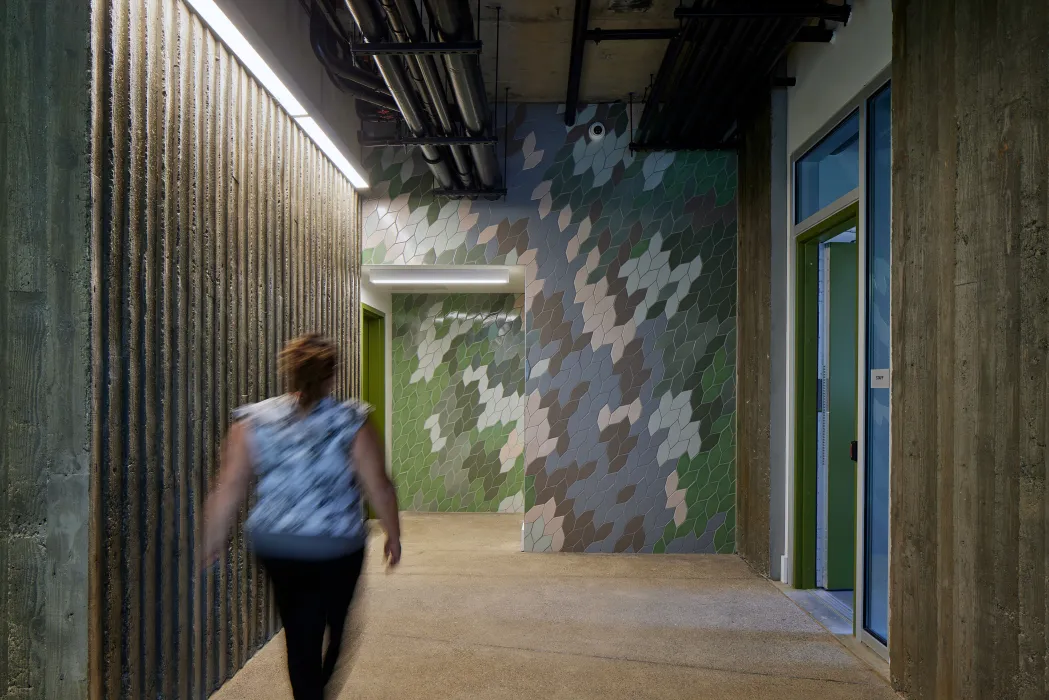 Interior view of a hallway at Blue Oak Landing in Vallejo, California.