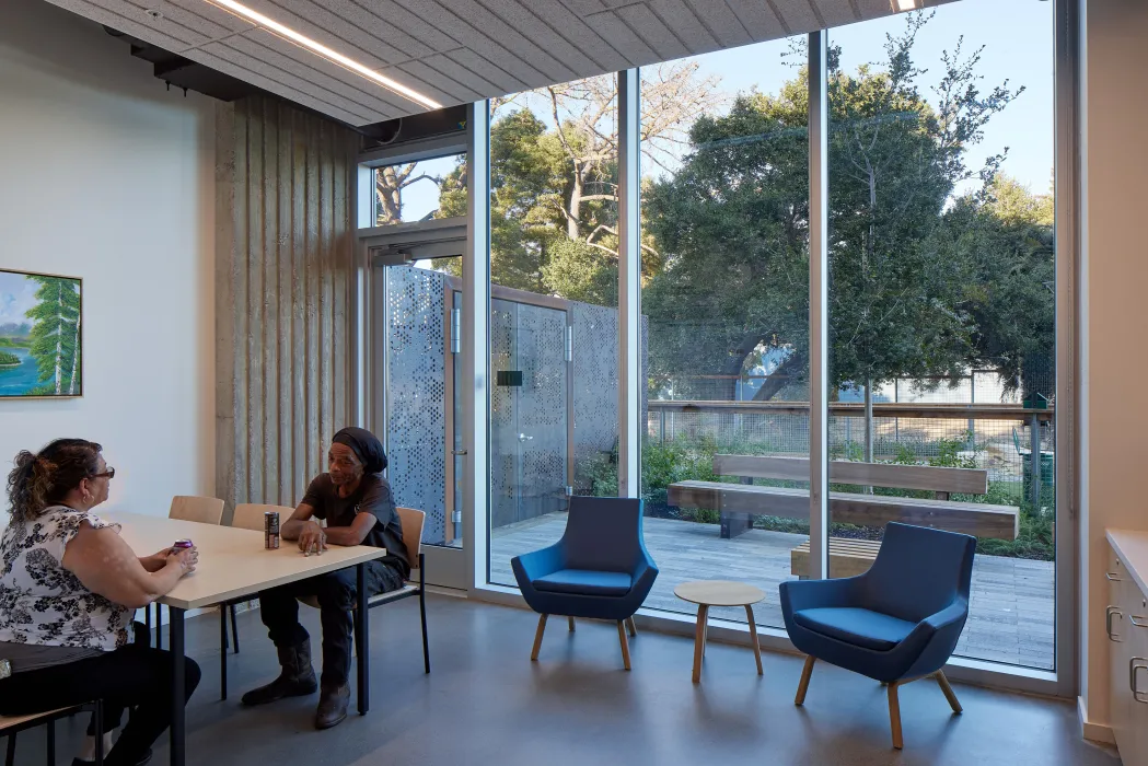Interior view of a community room at Blue Oak Landing in Vallejo, California.