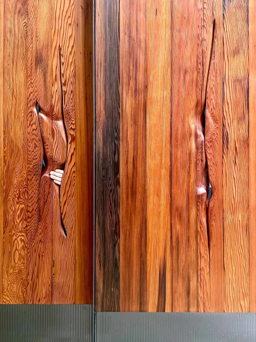 DBA_OAK sliding doors made of redwood.