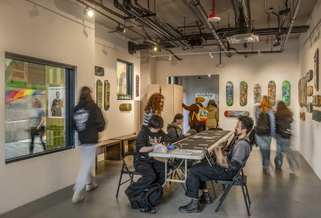 Interior of the art youth center at La Fenix in San Francisco.
