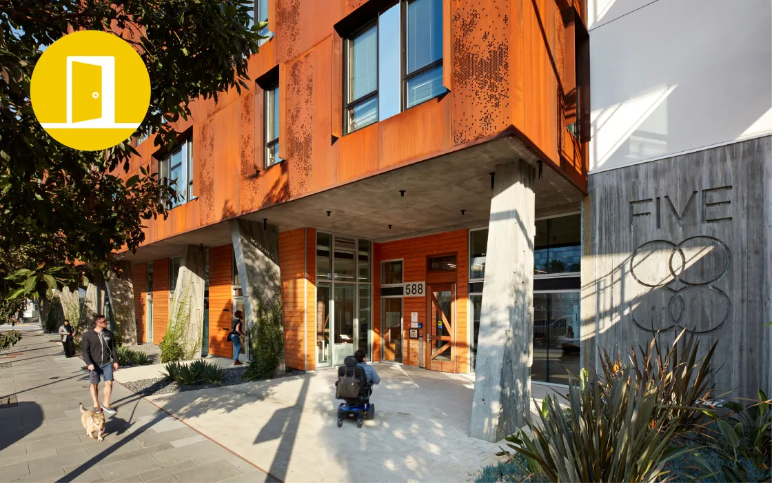 Welcoming entry to Five88 in San Francisco.