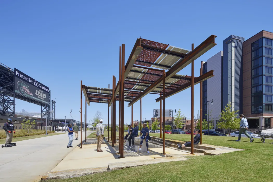 Exterior view of Solar Street Furniture.