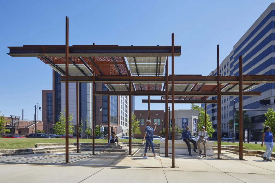 Exterior view of Solar Street Furniture.