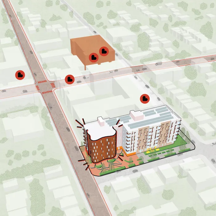 Site diagram for Africatown Plaza in Seattle, Washington.