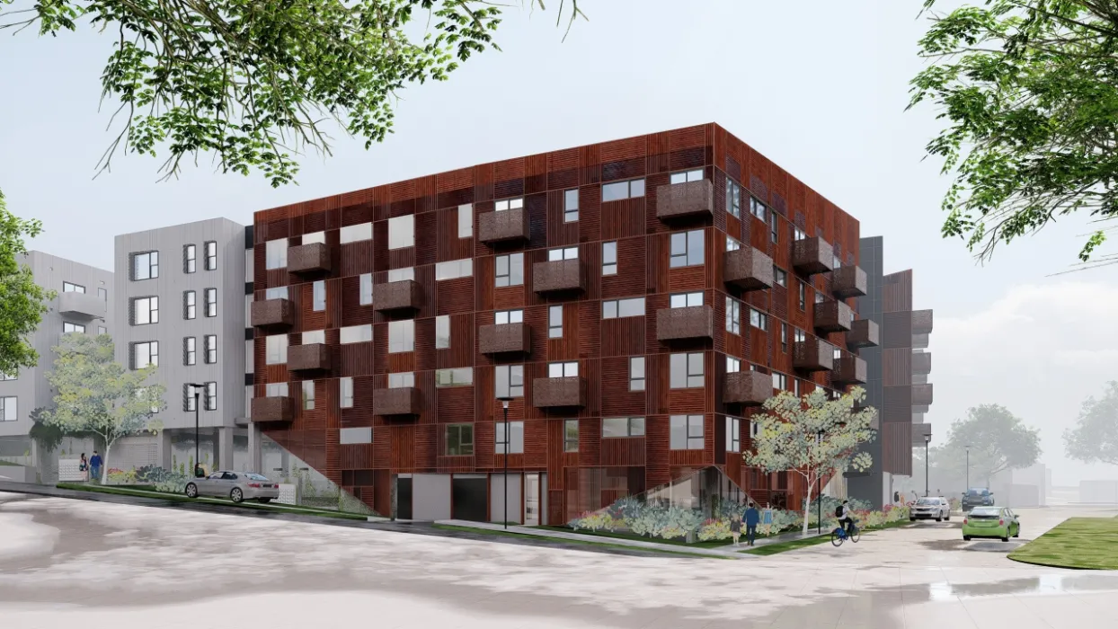 Exterior rendering of Mercury Courts in Nashville, Tennessee.