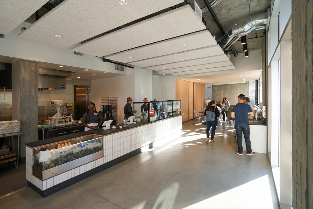 Interior view of Johnny Doughnuts in San Francisco.