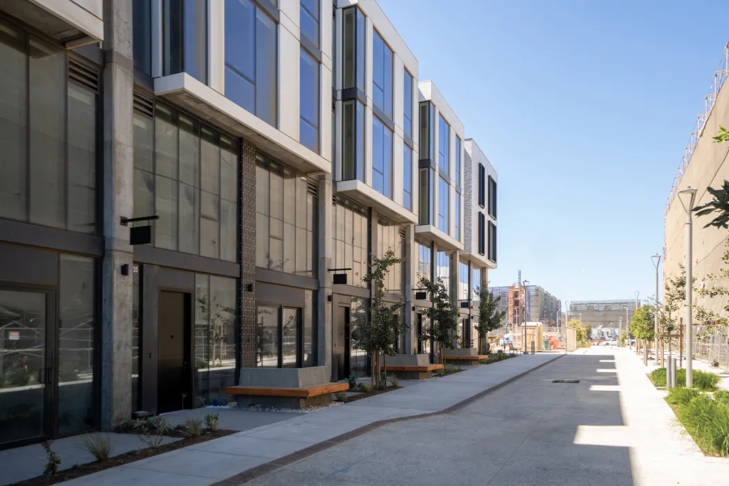 Exterior view of live-work units at Isle House on Treasure Island.