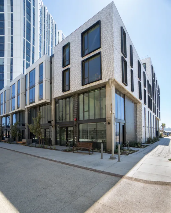 Exterior view of live-work units at Isle House on Treasure Island.
