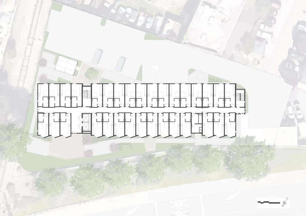Fourth level site plan for Harvey West Studios in Santa Cruz, California.