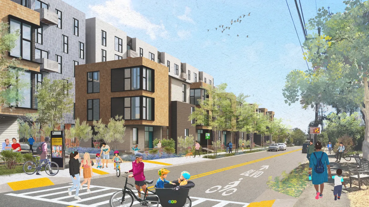 Exterior rendering of North Berkeley BART in Berkeley, California.