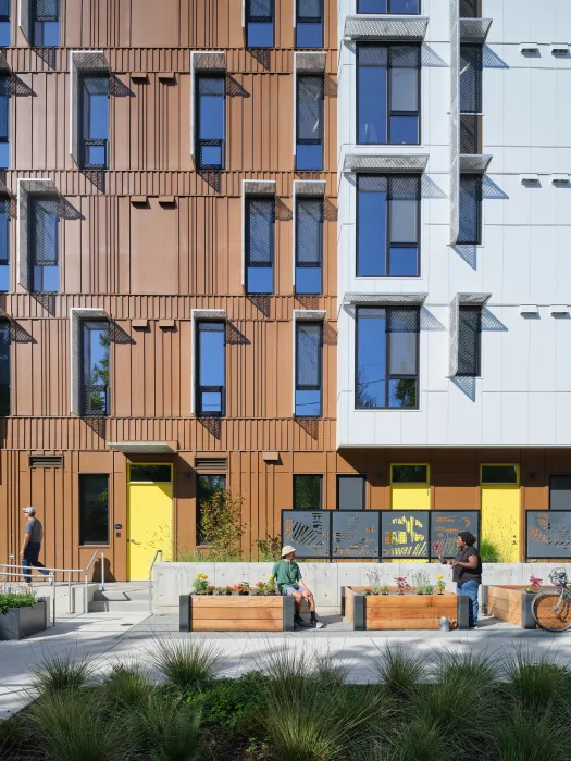 Exterior view of Africatown Plaza in Seattle.
