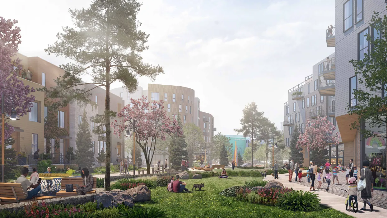 Exterior rendering for Stonestown Galleria.