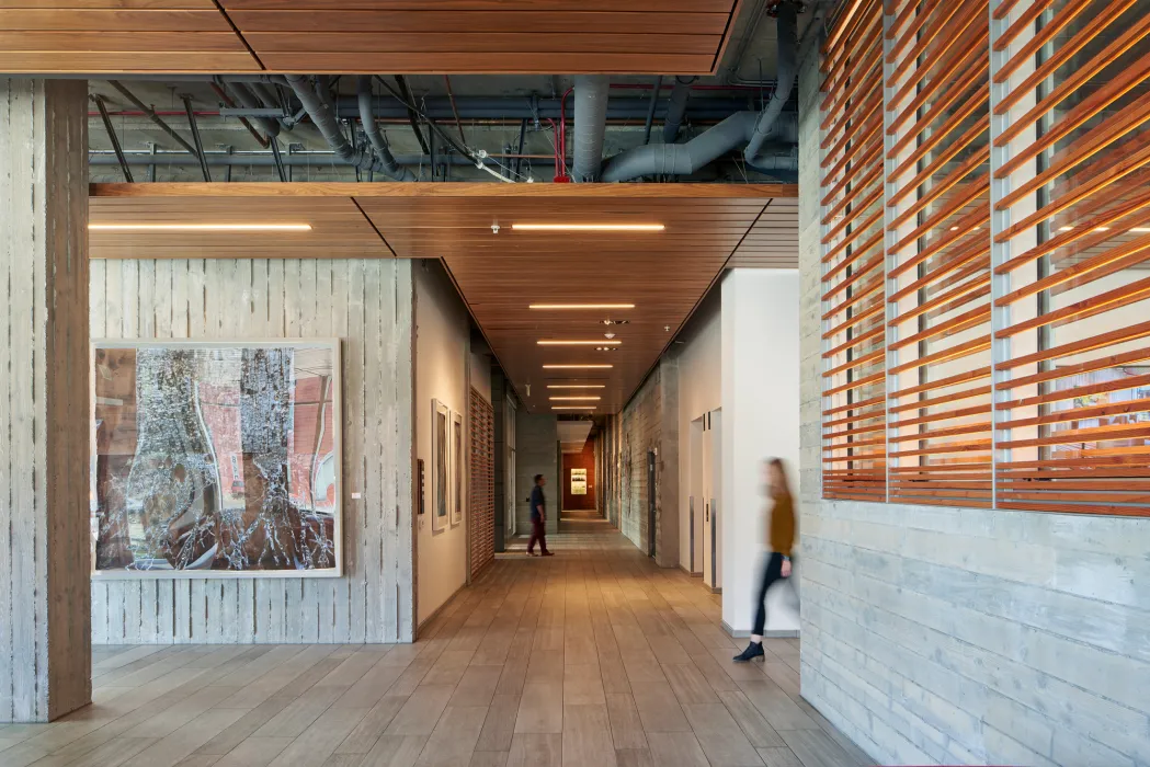 Textured concrete inside 855 Brannan.