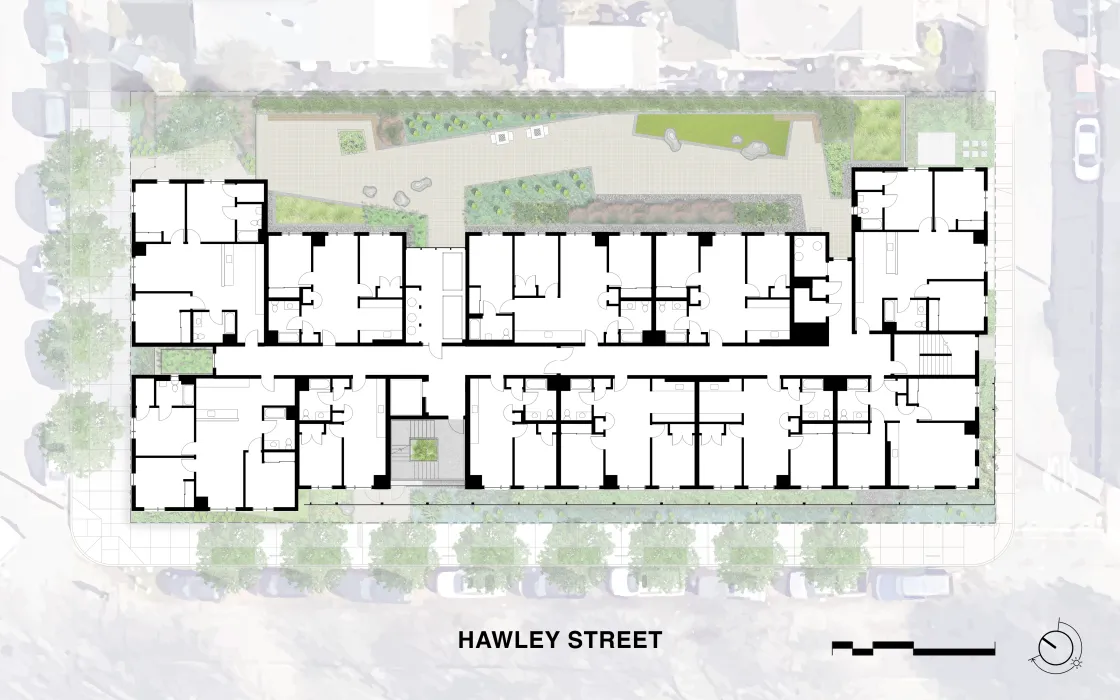 4-6 Upper level site plan for Coliseum Place.
