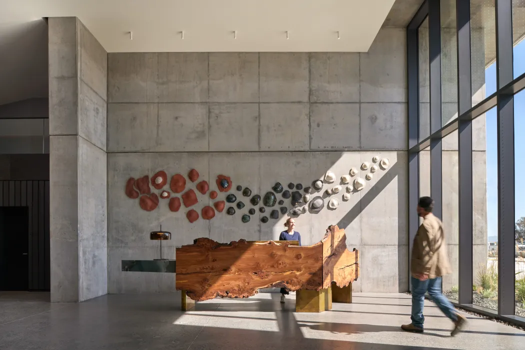 Interior lobby at Isle House on Treasure Island in San Francisco.